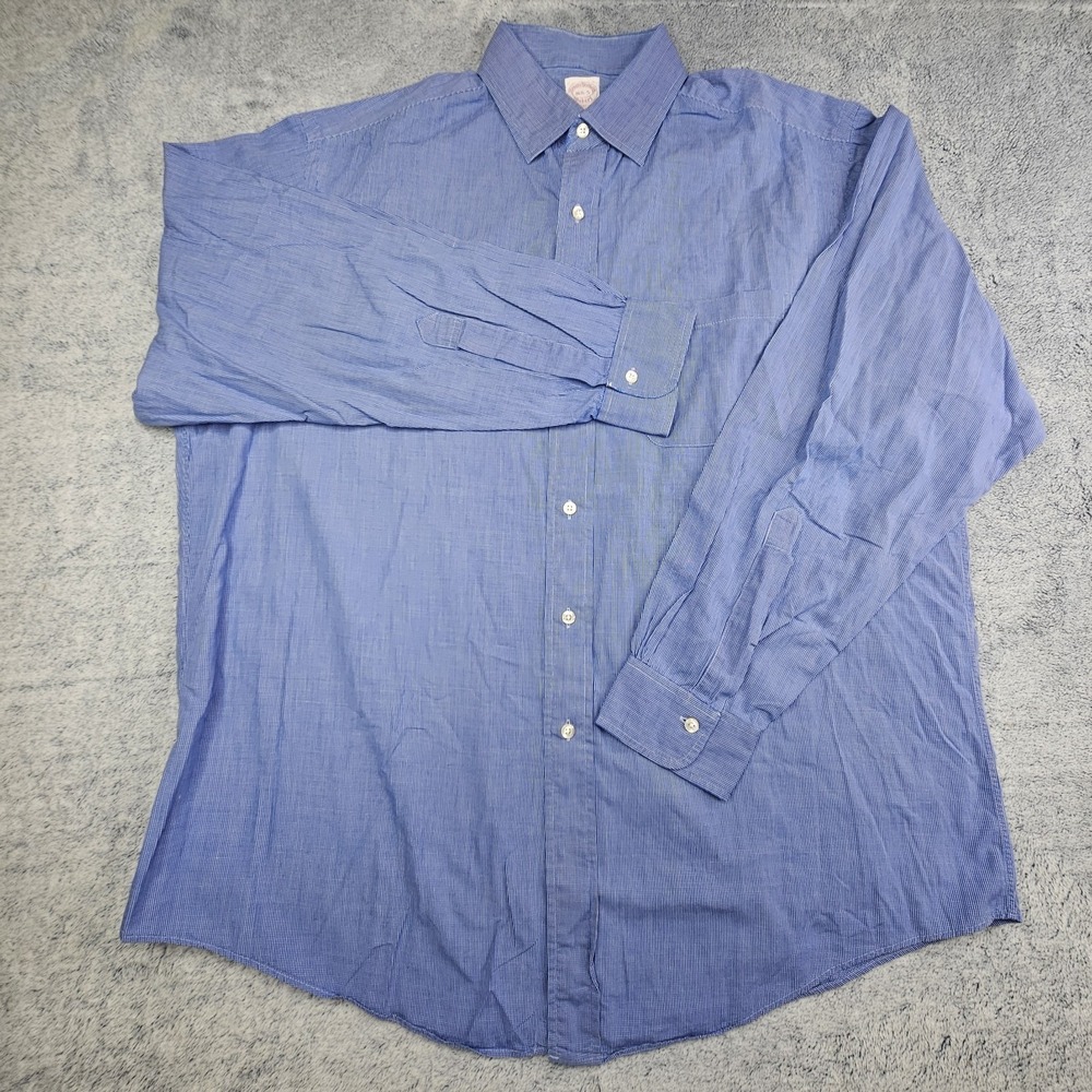 Vintage Brooks Brothers Makers Shirt Mens 16.5-5 100% Cotton Made In USA Blue